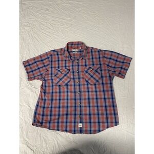 Eddie Bauer Workwear Foreman Fit Plaid Shirt 2XL Short Sleeve